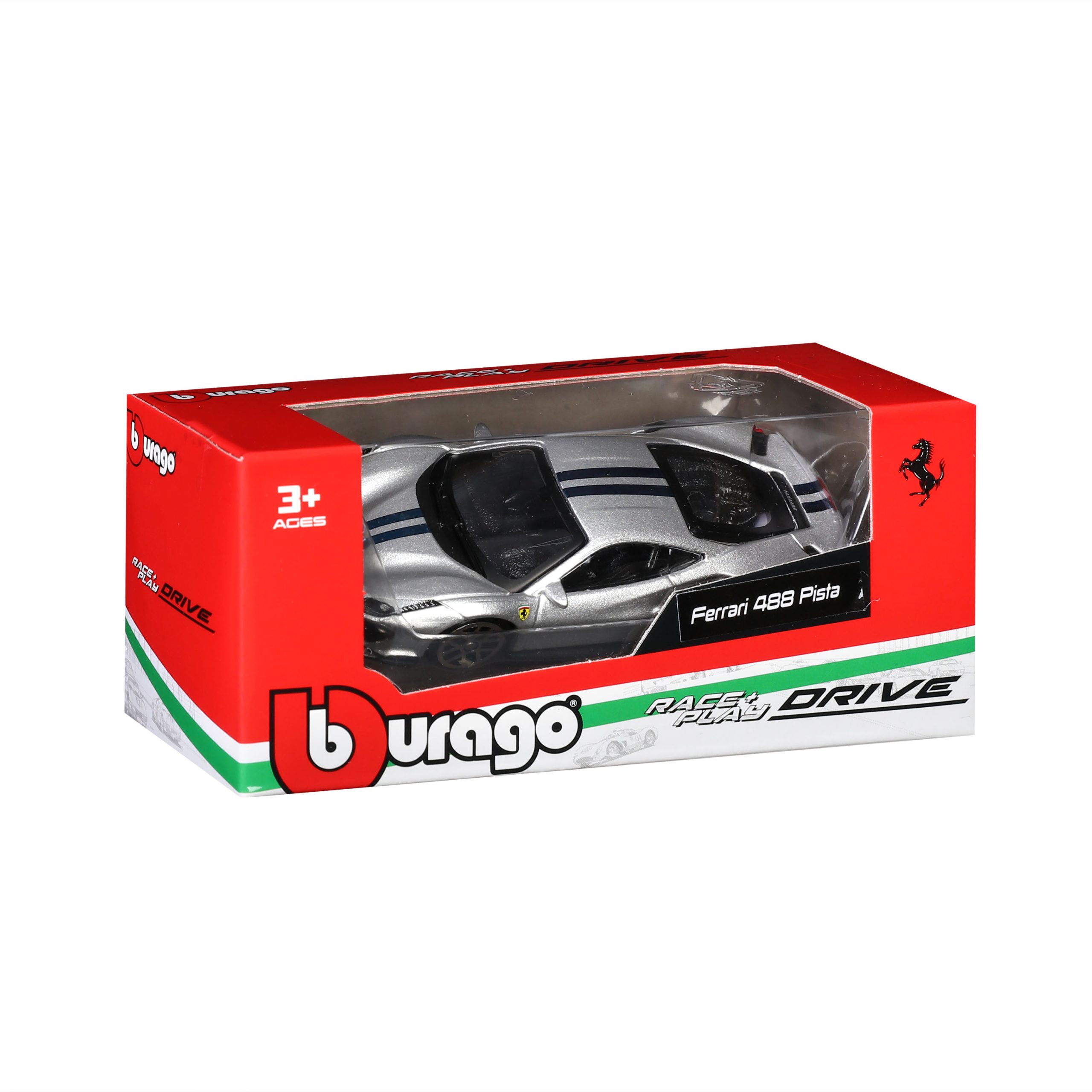1:64 Ferrari 488 Pista - Silver in Window Box - Image 2