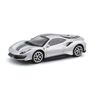 1:64 Ferrari 488 Pista - Silver in Window Box - Image 4