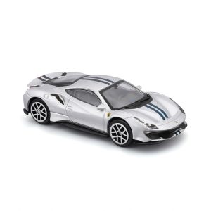 1:64 Ferrari 488 Pista - Silver in Window Box - Image 5