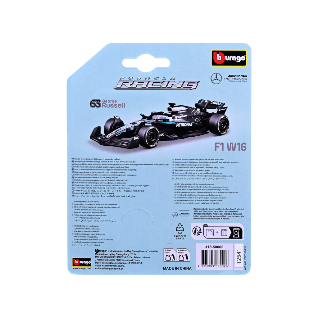 1:64 F1 2025 - Mercedes-AMG W16 #63 George Russell