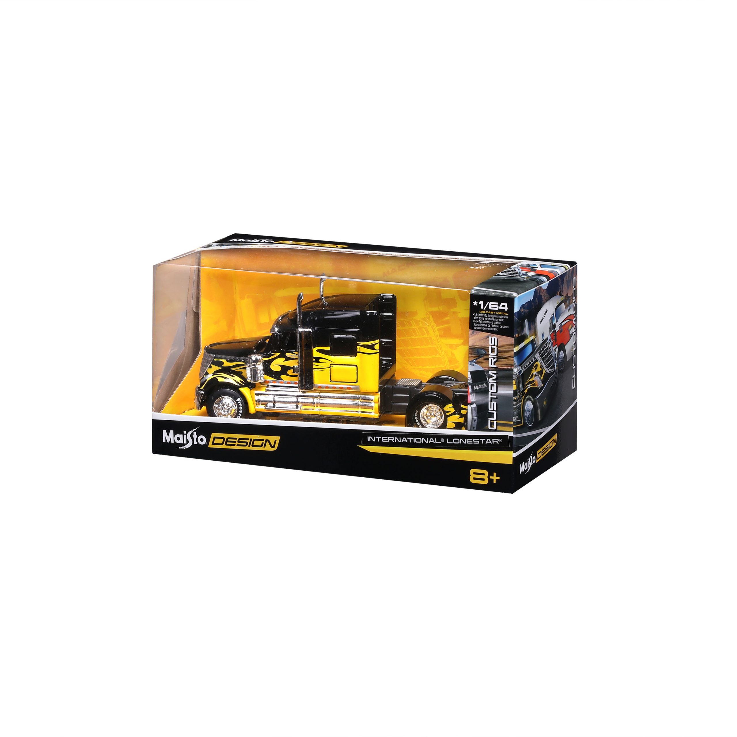 1:64 Maisto Custom Rigs - International Lonestar Black/Yellow - Image 13