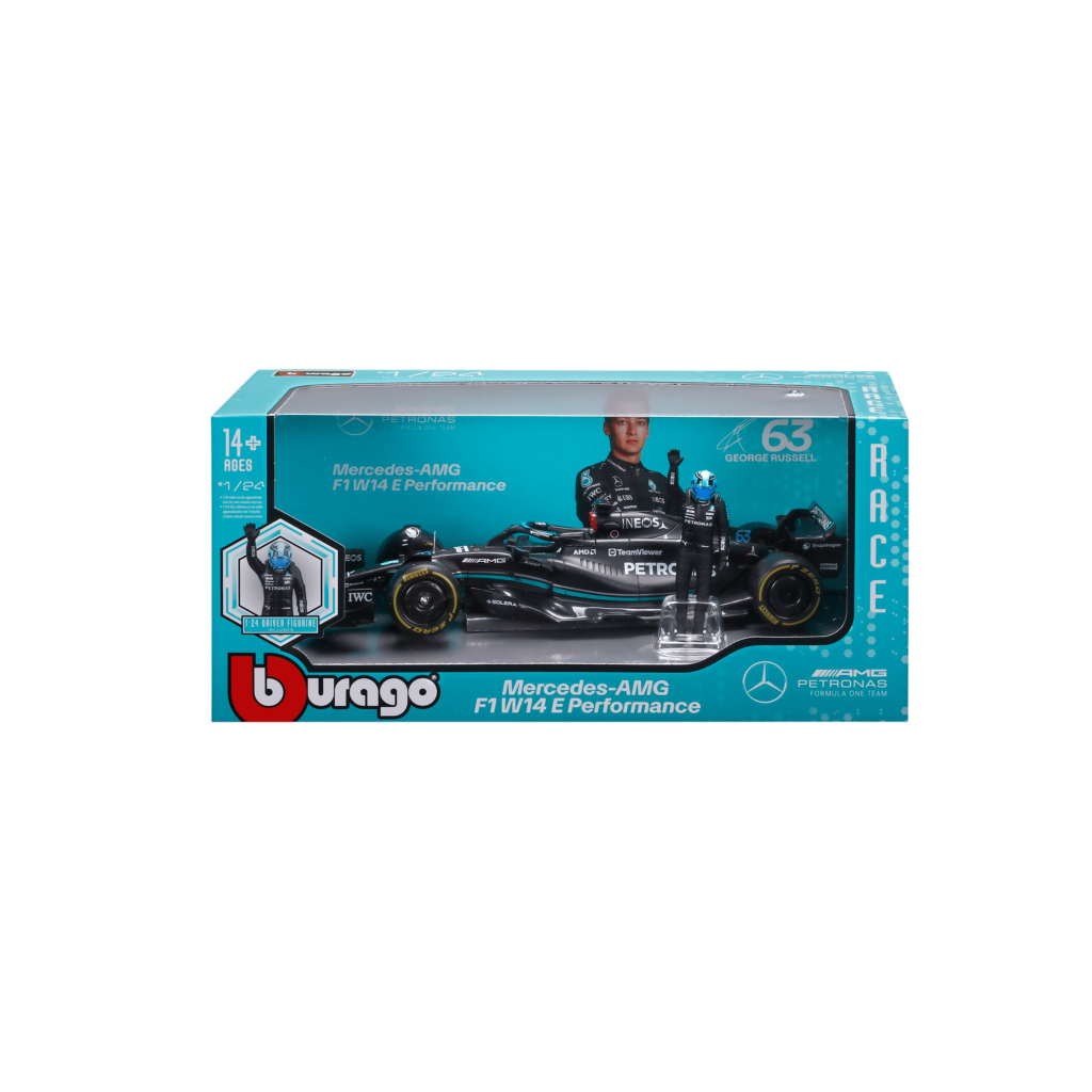 1:24 F1 2024 with Figure - Mercedes-AMG W14 #63 George Russell