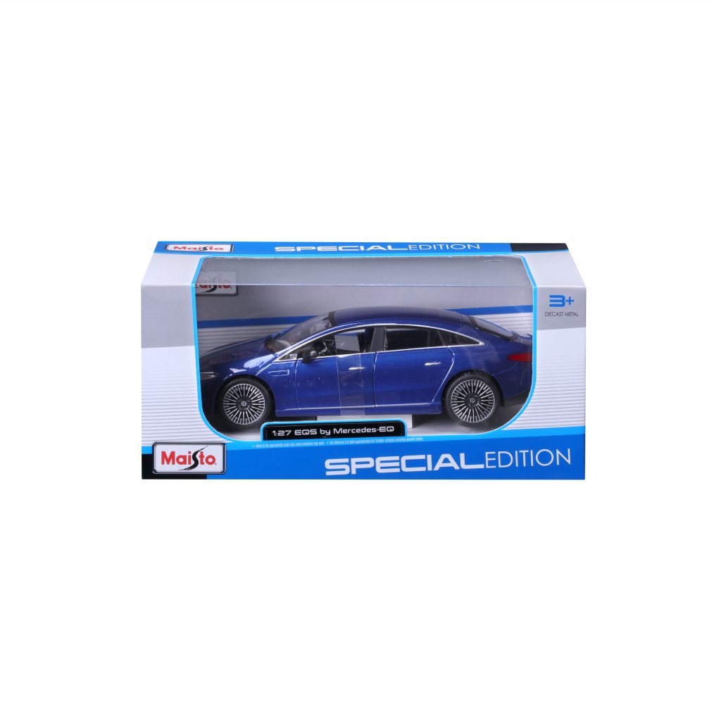 1:27 Maisto Special Edition - Mercedes-Benz EQS - Metallic Blue in Window Box