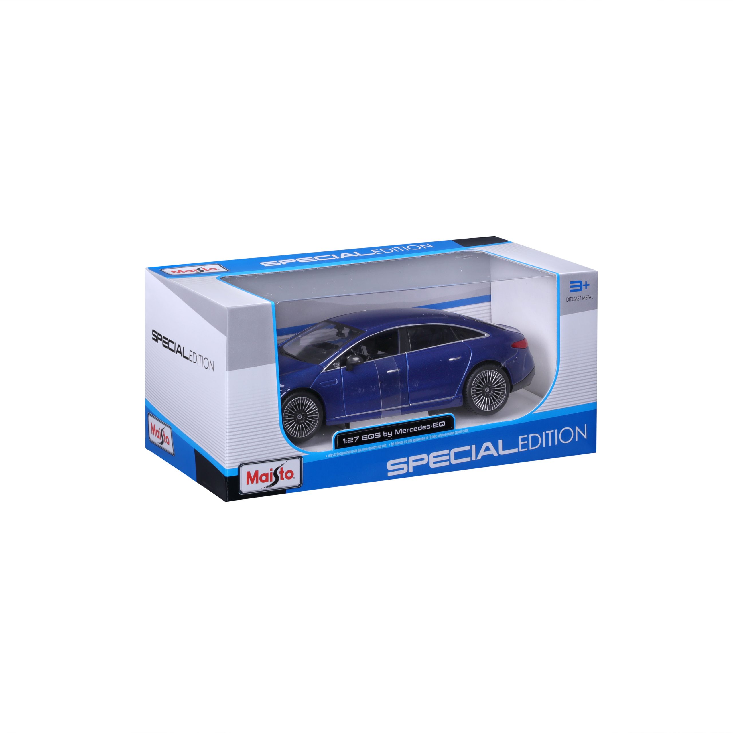 1:27 Maisto Special Edition - Mercedes-Benz EQS - Metallic Blue in Window Box - Image 14