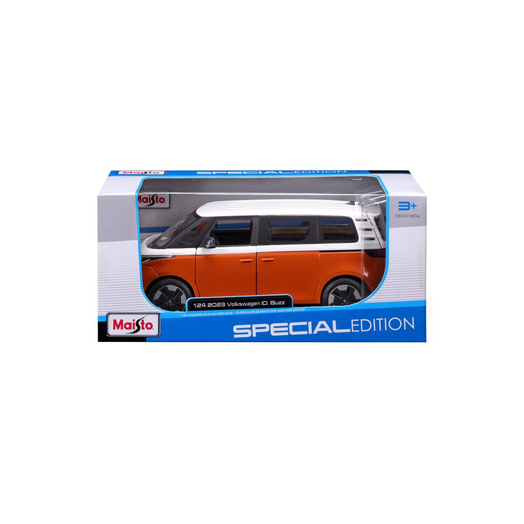1:24 Maisto Special Edition – 2023 VW ID. BUZZ - White/Orange in Window Box