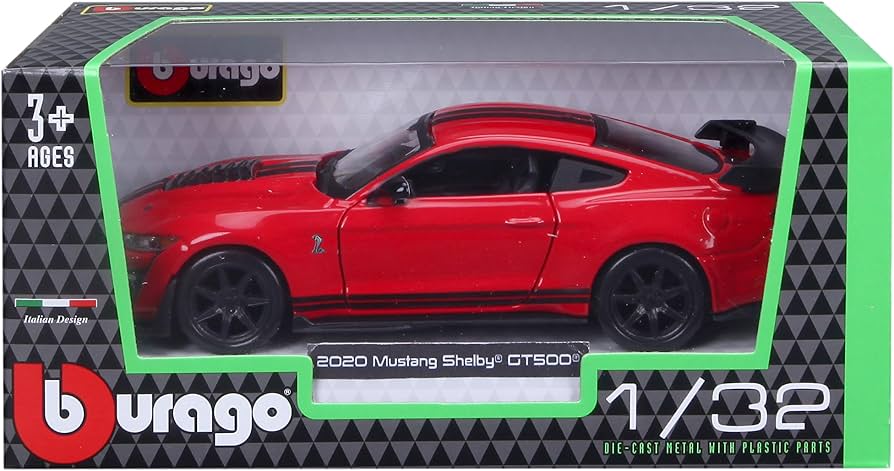 1:32 Bburago - Mustang Shelby GT500 2020 - Red in Window Box