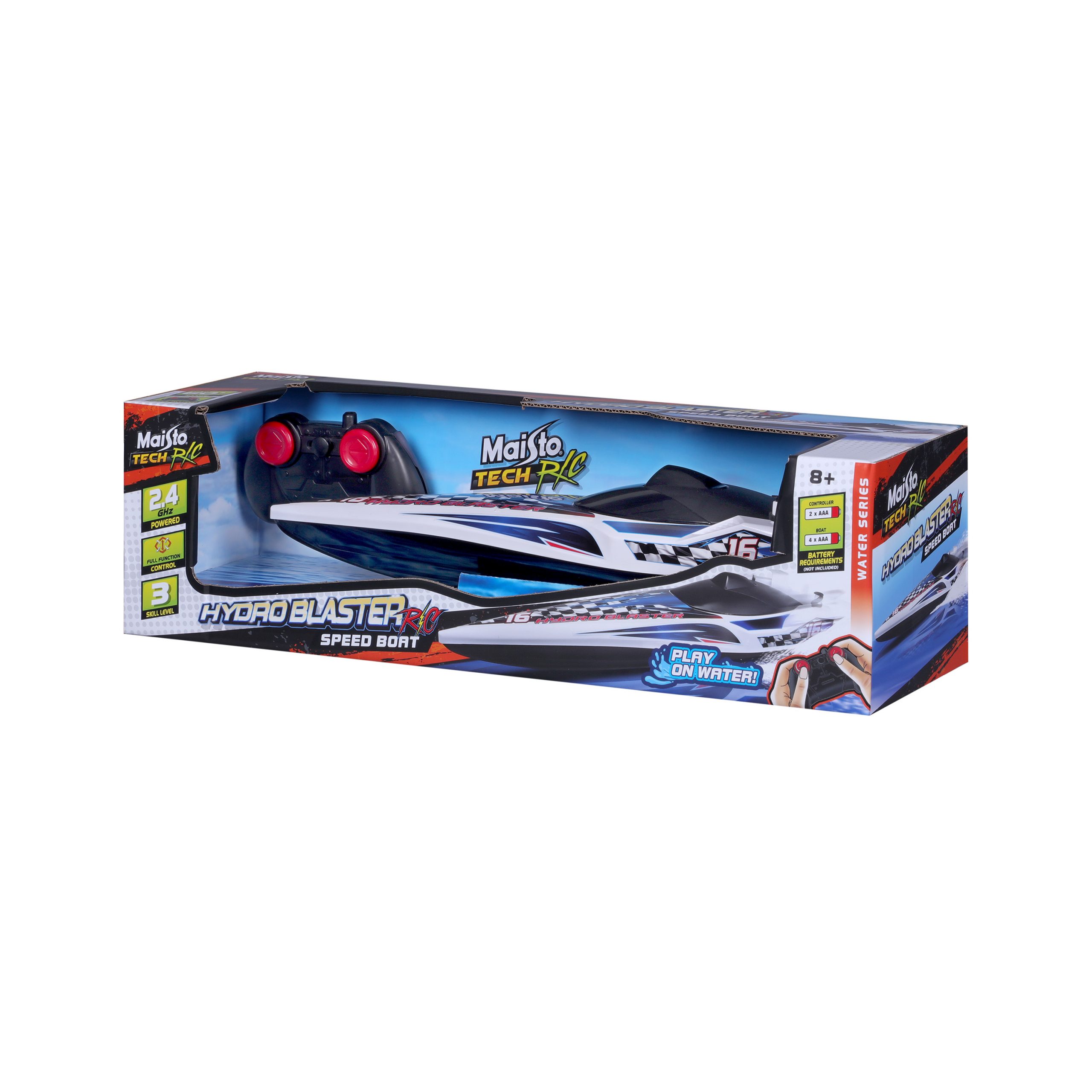 1.24 Hydroblaster RC Boat - White Blue - Image 18