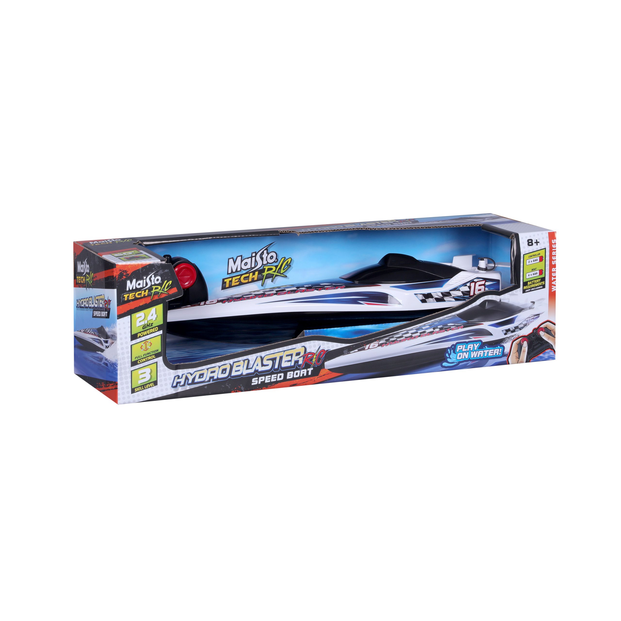 1.24 Hydroblaster RC Boat - White Blue - Image 19