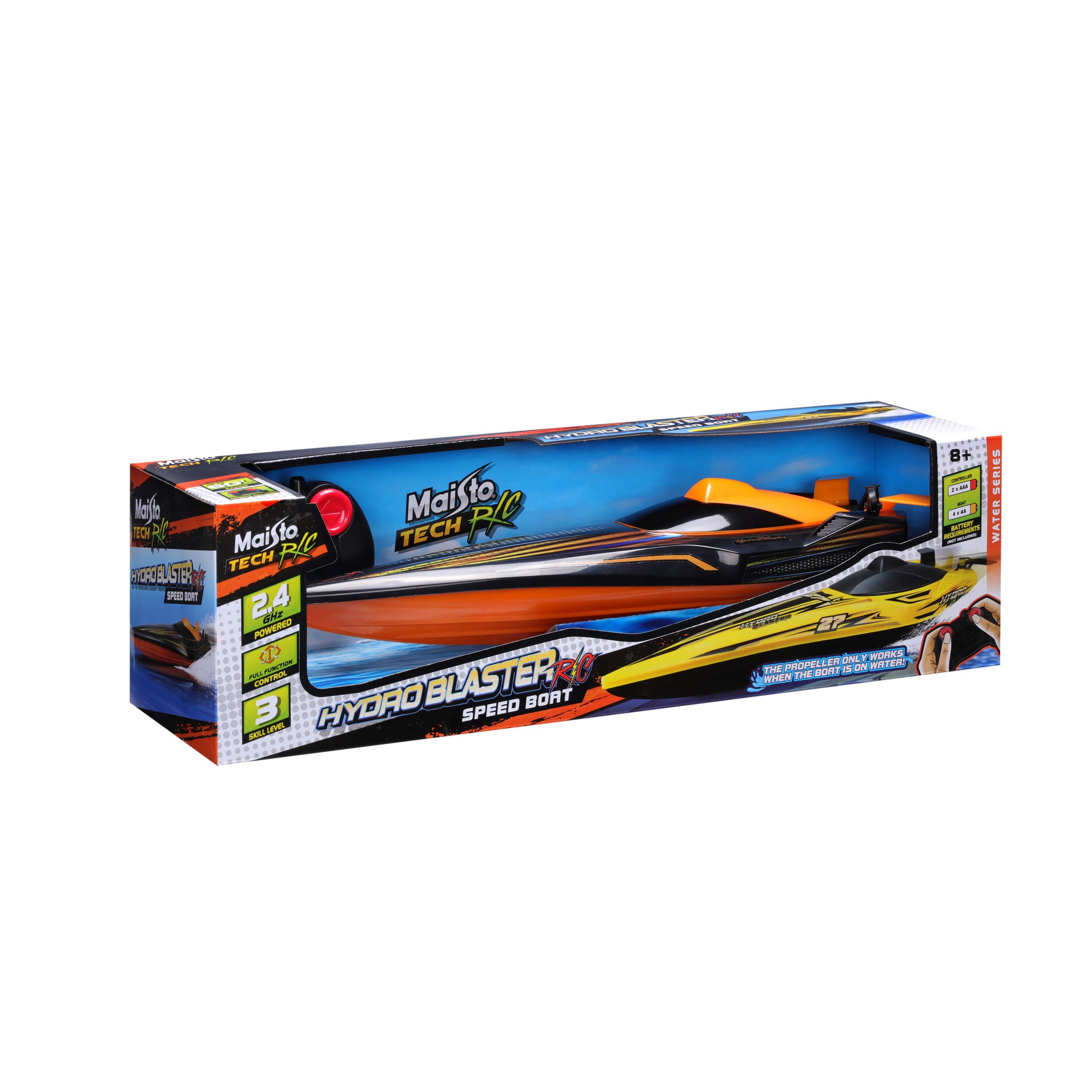 1.24 Hydroblaster RC Boat - Orange Black - Image 3