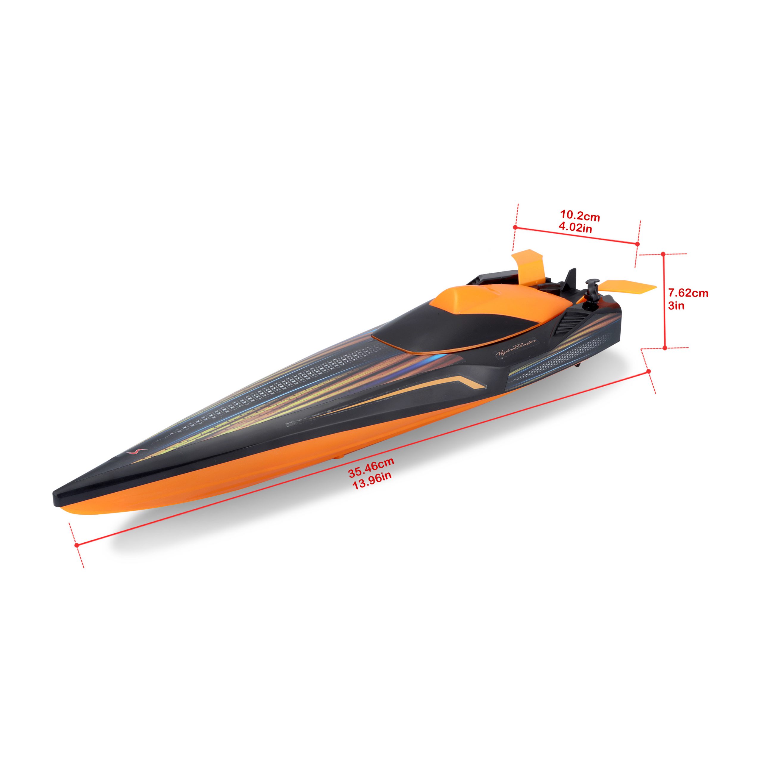1.24 Hydroblaster RC Boat - Orange Black - Image 6