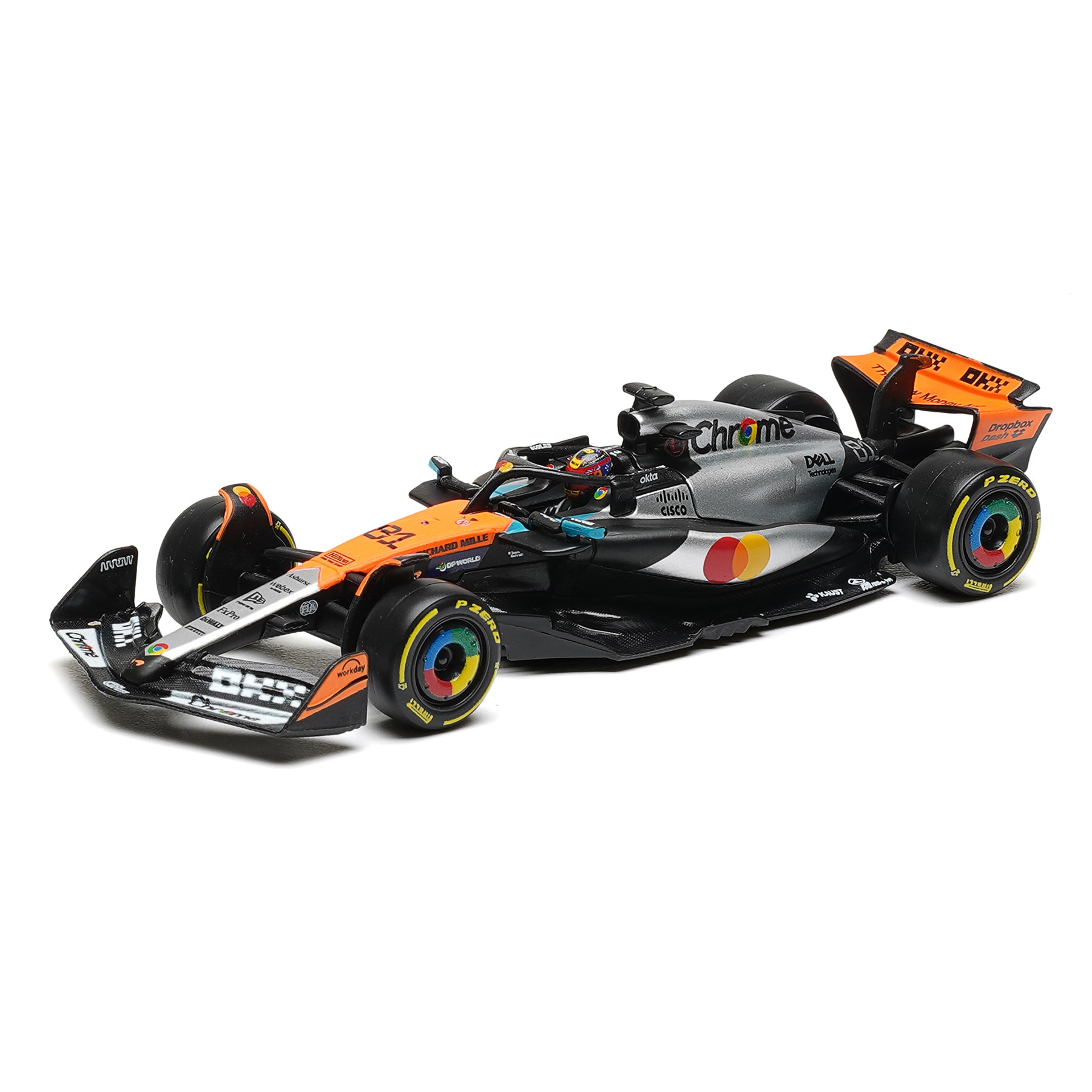 1:43 F1 2025 - McLaren MCL39 Special BritishGP Livery #81 Oscar Piastri in Window Box - Image 1