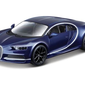 1:32 Bburago - Bugatti Chiron - Metallic Deep Blue in Window Box - Image 1