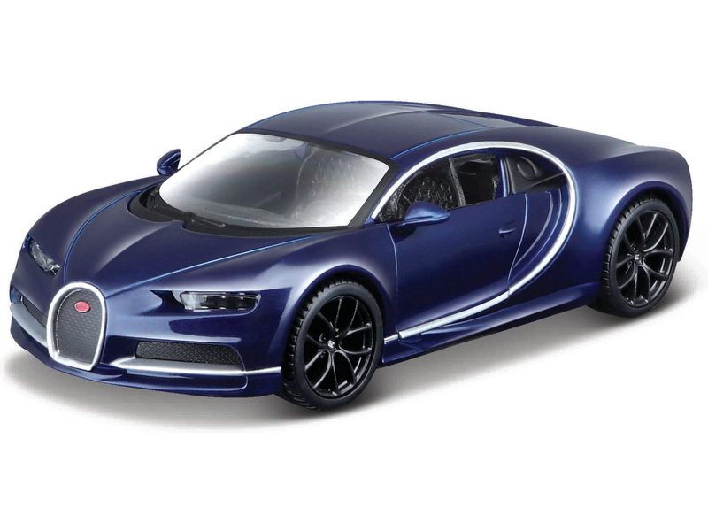 1:32 Bburago - Bugatti Chiron - Metallic Deep Blue in Window Box