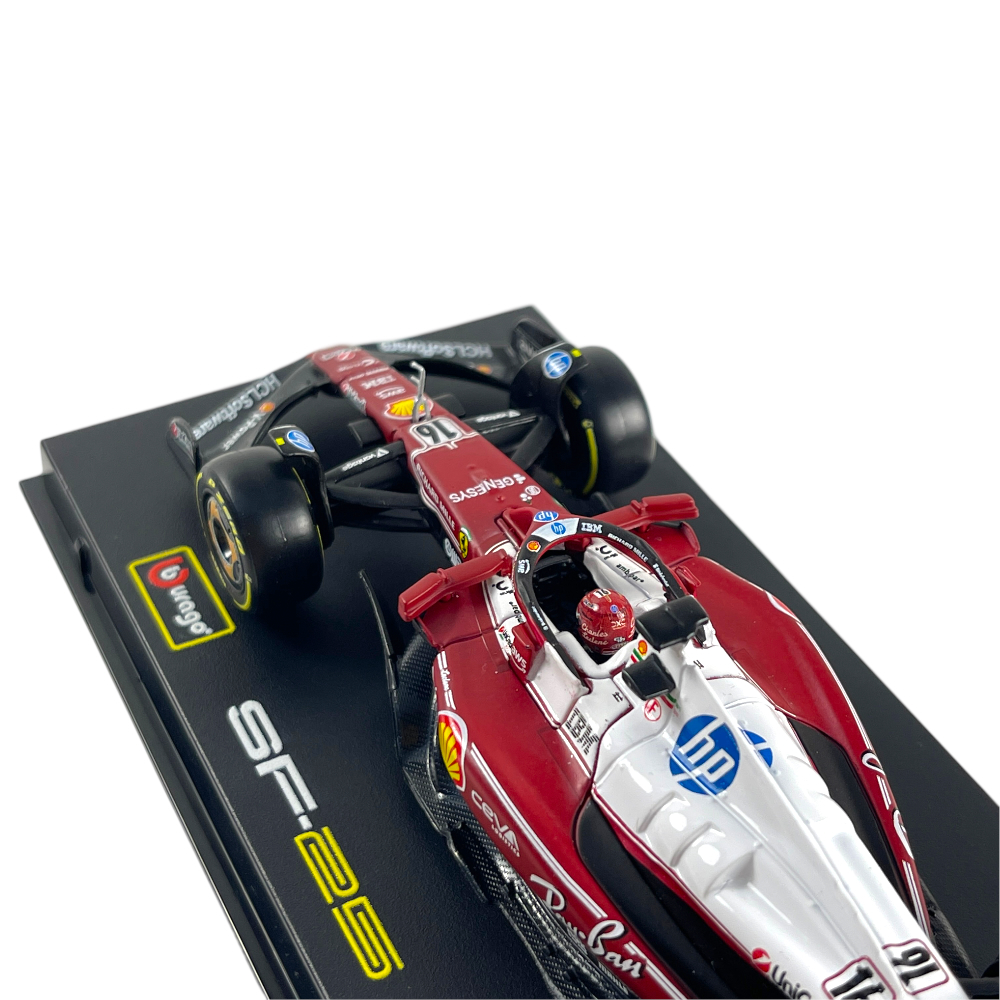 1:43 F1 2025 – Ferrari SF25 Special MonzaGP Livery #16 Charles Leclerc in Acrylic Box