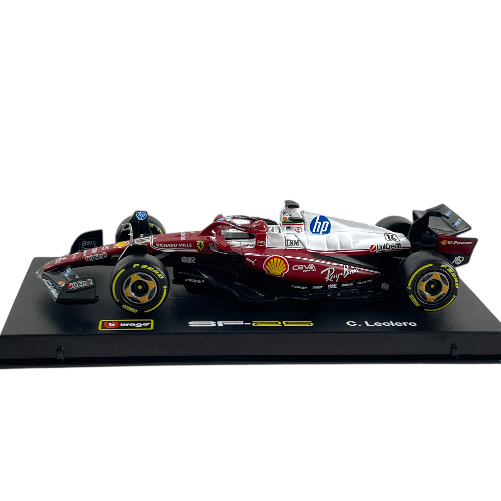 1:43 F1 2025 – Ferrari SF25 Special MonzaGP Livery #16 Charles Leclerc in Acrylic Box