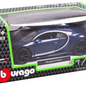 1:32 Bburago - Bugatti Chiron - Metallic Deep Blue in Window Box - Image 4