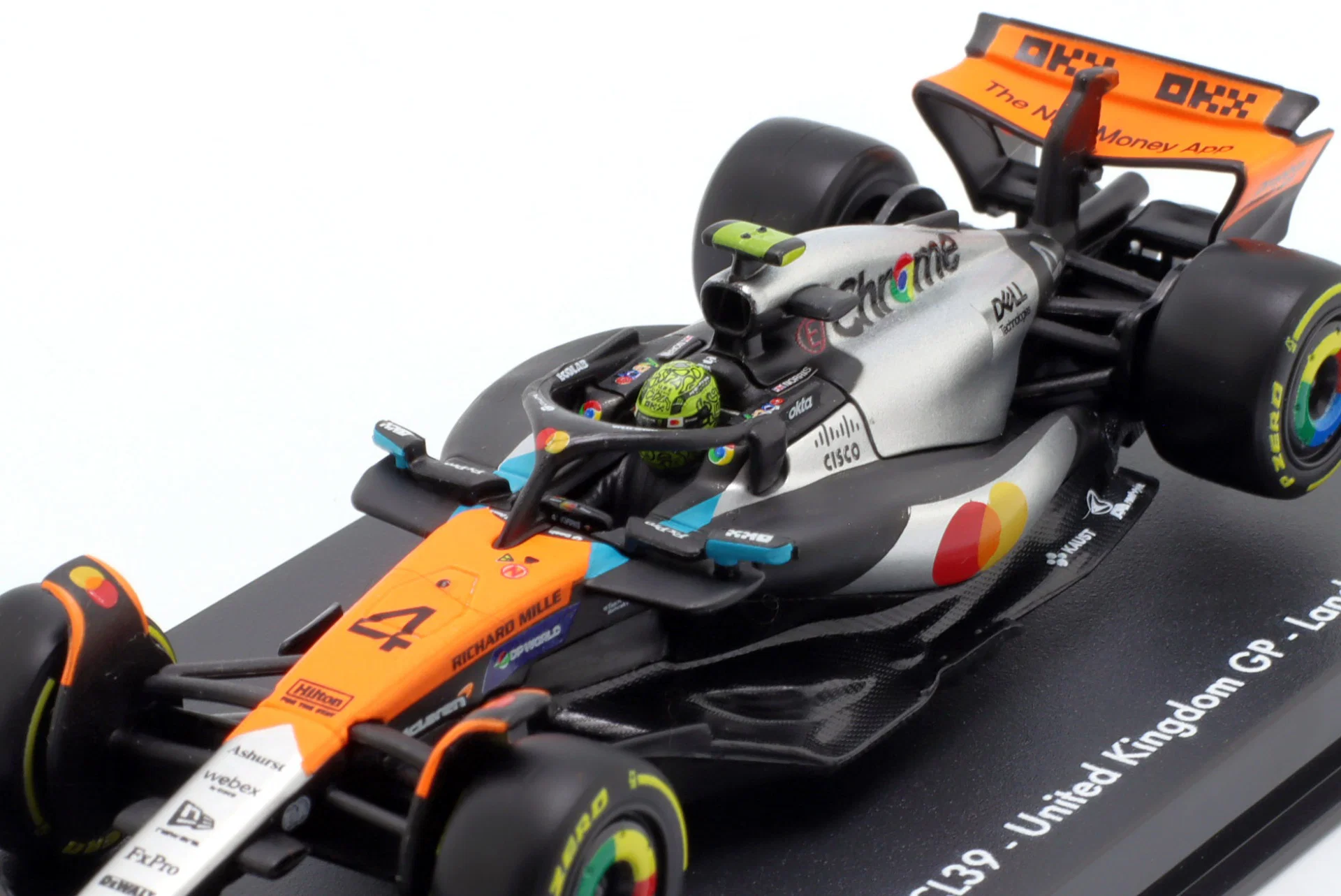 1:43 F1 2025 - McLaren MCL39 Special BritishGP Livery #4 Lando Norris in Acrylic Box - Image 2