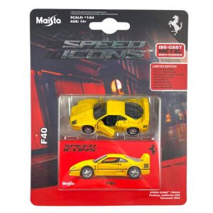 1:64 Speed Icons – Ferrari F40 - Yellow in Blister Card - Image 1