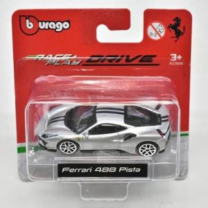1:64 Ferrari 488 Pista – Silver in Blister Card - Image 1